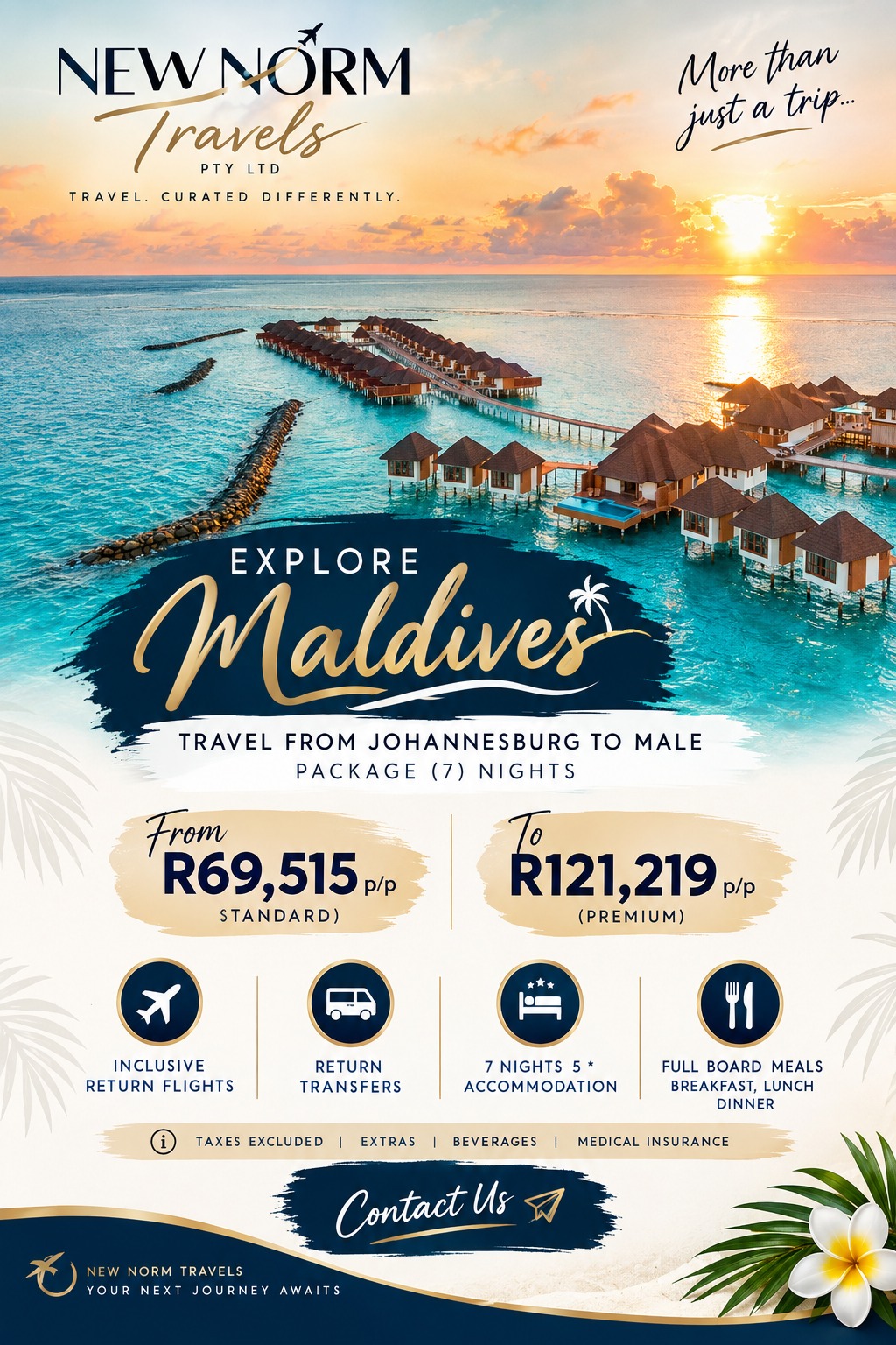 Explore Maldives package, 7 nights from Johannesburg to Malé