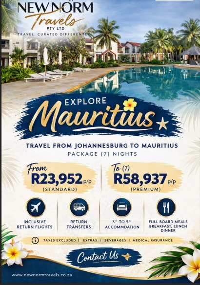 Explore Mauritius package, 7 nights from Johannesburg