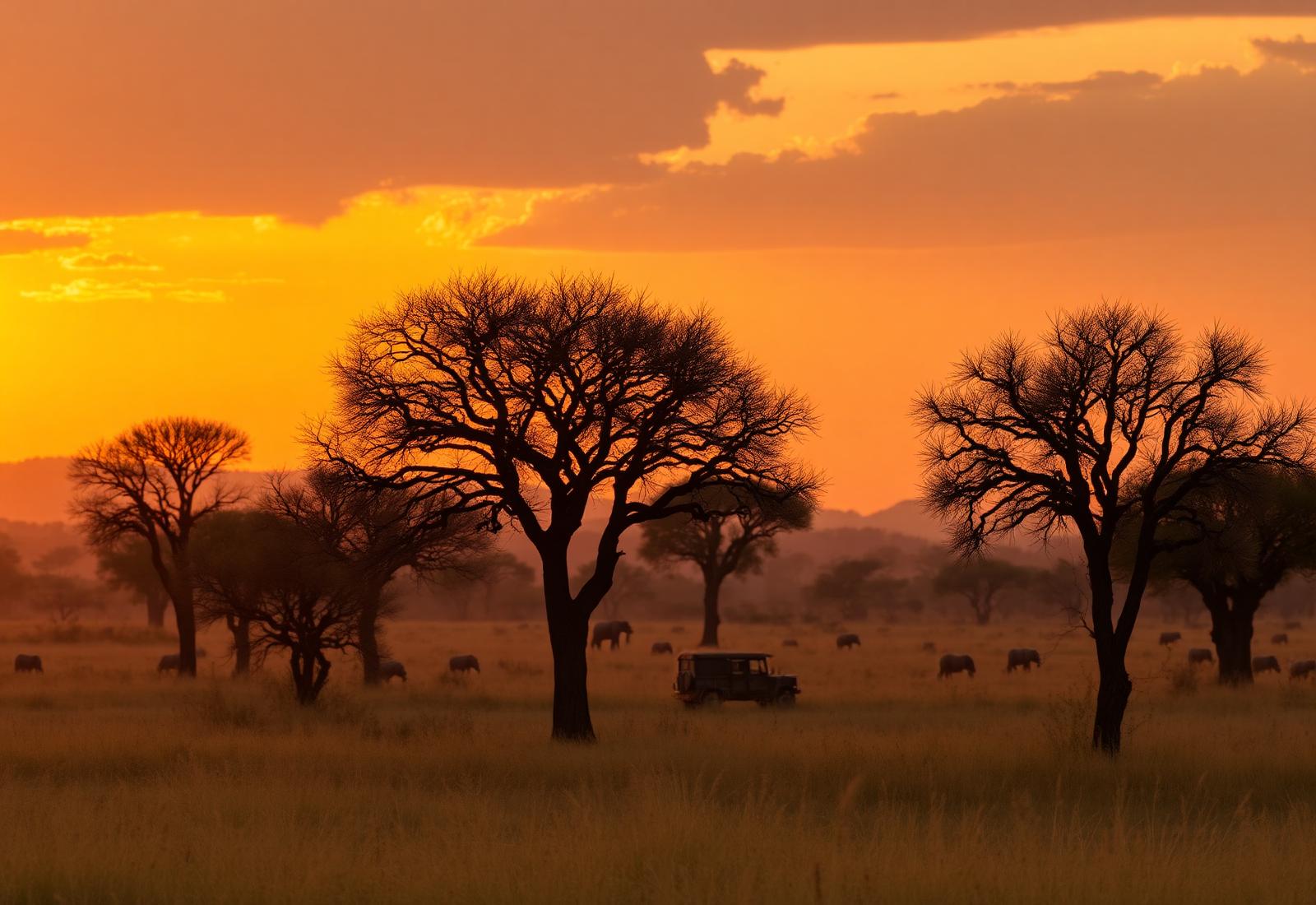 Savanna at sunset
